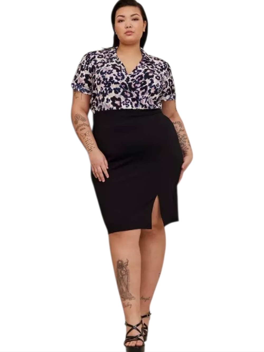 TORRID Leopard Print Ponte Knee-length Dress - Size 3X